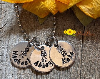 Personalized Stick Figure Necklace, Family Jewelry, Grandma Necklace, Custom Mom Necklace, Mother's Day Birthstone Necklace, New Baby Gift