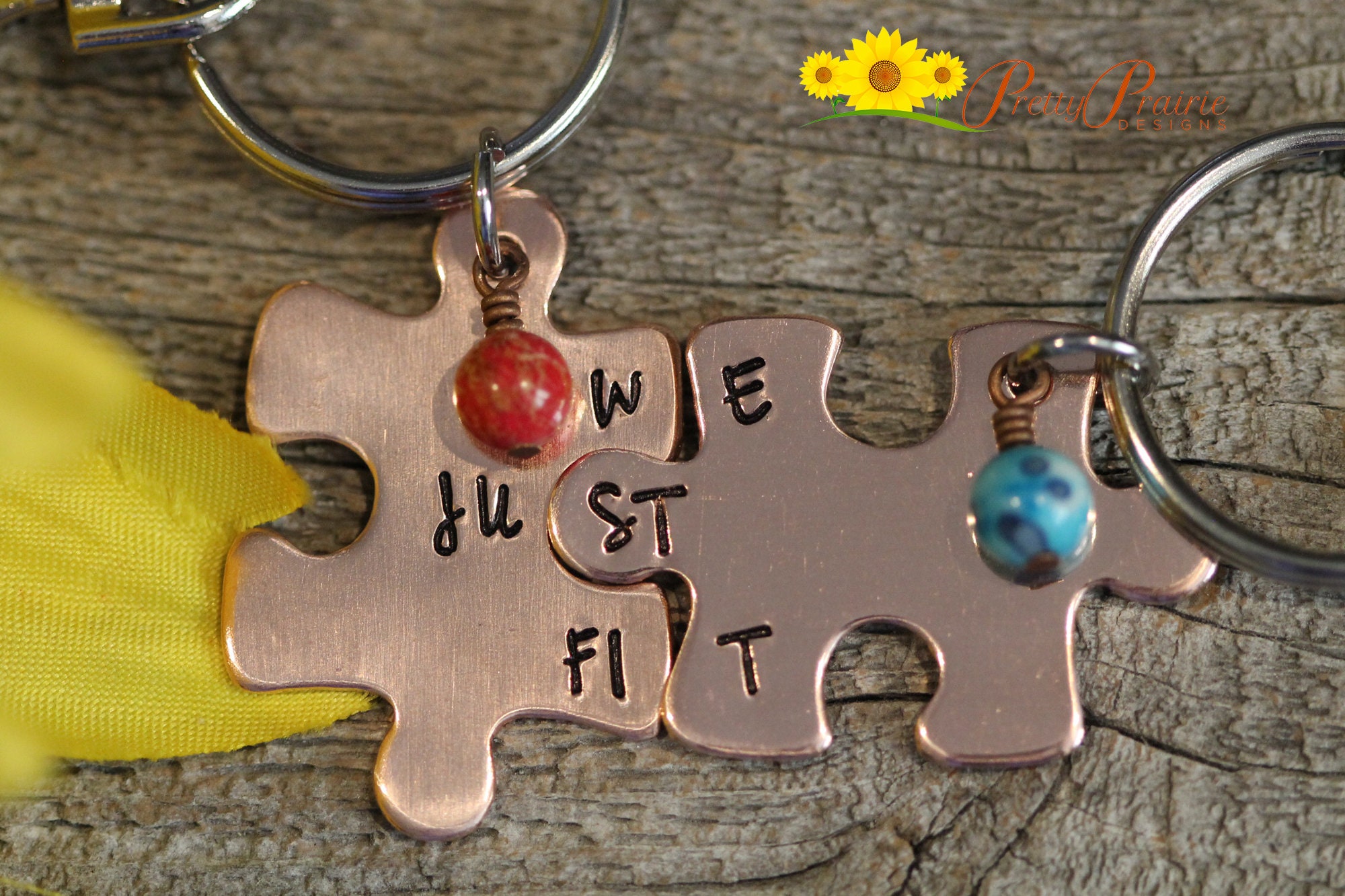 We just fit Interlocking Puzzle piece necklace and keychain set (2 p –  Completely Hammered