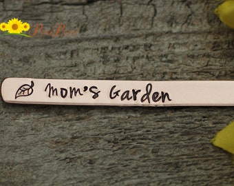 Mom's Garden Plant Stake, Plant Marker, Hand Stamped, Garden Decoration, Gardener's Gift, Mother's Day, Copper, Brass, Aluminum