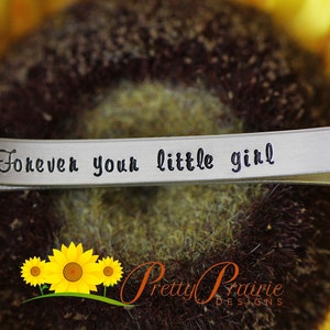 Father of the Bride - Forever Your Little Girl - Custom Tie Bar - Wedding Present Gift - Gift from Daughter to Father - Handstamped