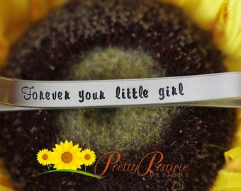 Father of the Bride - Forever Your Little Girl - Custom Tie Bar - Wedding Present Gift - Gift from Daughter to Father - Handstamped