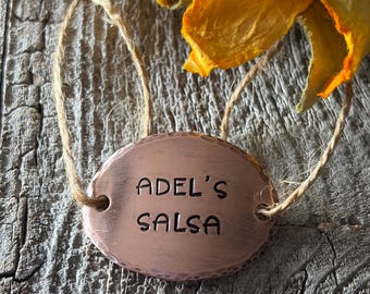 Hammered Mason Jar Tags, Hand Stamped Canning Labels, Farmhouse Style Metal Labels