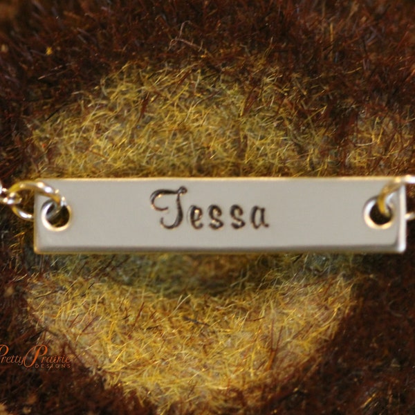 Horizontal Bar Necklace, Personalized Bar Necklace, Custom Name Jewelry, Daughter Gift, Present for Girlfriend, Name Necklace, Name Bar