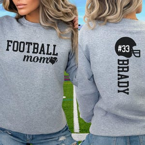 Football Mom Sweatshirt, Personalized Football Shirt, Game Day Football Sweatshirt, Football Lover Apparel, Player Name Football Sweatshirt