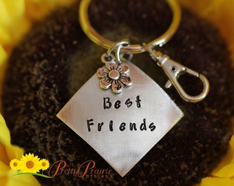 Best Friend Keychain For Women - "Some Friends BFF" Gift, Silver Handmade Keyring