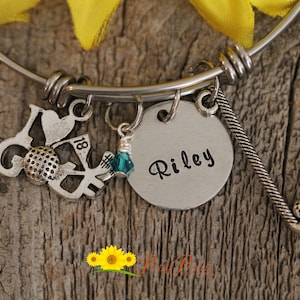 Personalized Golf Bangle, Golf Bracelet, Gift for Golfer, Love to Golf Gift, Golf Jewelry, Golf Team Gift, Woman Golfer Gift