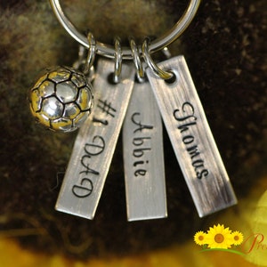 3D Soccer Tag Keychain, #1 Dad, Personalized, Soccer Player Gift, Team Gift, Soccer Coach Gift, Gym Bag Tag, Father&#39;s Day, Grandpa Gift