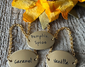 Coffee Syrup Dispenser Label, Metal Farmhouse Kitchen Tag, Housewarming Gift, Coffee Lover Present