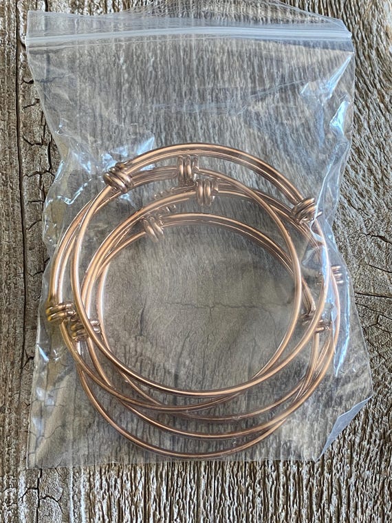 Bracelet Extensible Plaqué Or Rose Laminé JC Annecy - Occasion Très Bon état, Made In France