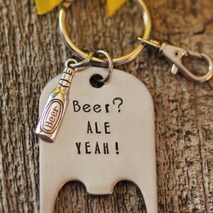 Beer Bottle Opener, Opener Keychain, Wedding Party Gift, Beer Lover, Father&#39;s Day, Retirement, Housewarming, Love Beer, Grilling Gift