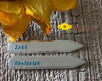 Personalized Collar Stays, Name Shirt Stays, Hand Stamped Collar Stays, Father's Day Gift, Men's Gift, Grandpa Birthday, Custom Collar Stays