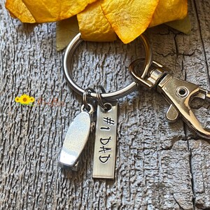Skateboarder Tag Keychain, #1 Dad, Father&#39;s Day, Personalized Skateboarder Gift, Skate Gift, Skater Dad, Love to Skateboard, Boyfriend Gift