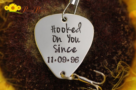 Hooked on You Since Fishing Lure, Custom Made Lure, Fishing Gifts, Anniversary or Valentine Gift, Hand Stamped Fishing Hook, Dated Lure - Etsy Hooked on You Since Fishing Lure, Custom Made Lure, Fishing Gifts, Anniversary or Valentine Gift, Hand Stamped Fishing Hook, Dated Lure - Etsy