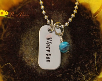 Warrior Semicolon Necklace, Mini Dog Tag, Suicide Awareness Keychain, Memorial Necklace, Remembrance Jewelry, Suicide Prevention Necklace