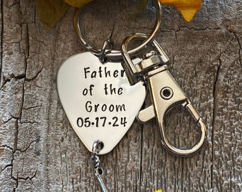 Father of the Bride Keychain, Father of the Groom Keychain, Step Father Keychain, Wedding Gift for Dad, Hand Stamped, Fishing Lure Keychain