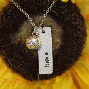 Soccer Ball Pendant Necklace, Soccer Jewelry, Hand Stamped Sports Gift, Soccer Mom, Personalized Jewelry, Soccer Girlfriend, Soccer Keychain