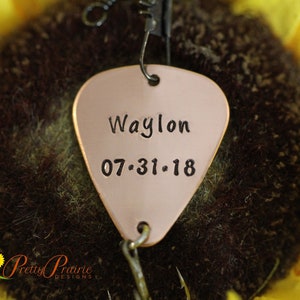 Name and Date Fishing Lure, Personalized Fish Hook, Gift for Fisherman, Hand Stamped, Graduation, Father&#39;s Day, Gift for Son, Memorial Gift