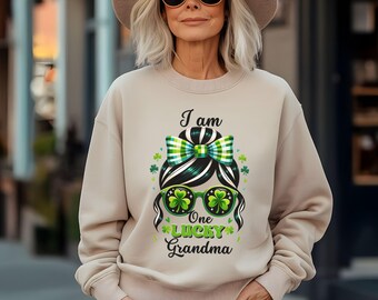 Felpa con la nonna fortunata, maglietta con la nonna fortunata di San Patrizio, maglietta da donna con la nonna fortunata di San Patrizio, maglietta con la nonna Boujee di San Patrizio, maglietta carina di San Patrizio