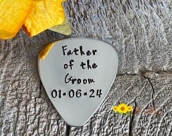 Father of the Groom Guitar Pick, Thank You Wedding Gift for Dad, Grandpa Guitarist, Groom's Brother Gift