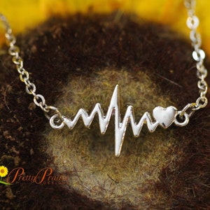 Heartbeat Necklace, My Heart Beats for You Necklace, Nurse Jewelry, Anniversary Gift, I Love You Jewelry, EKG Necklace, Nurse Valentine Gift