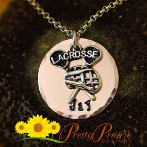 Personalized Lacrosse Necklace, Girl&#39;s Lacrosse Jewelry, Lacrosse Mom, Team Jewelry, Girlfriend Gift, Lacrosse Player Gift, Coach Gift