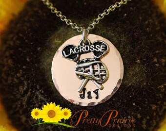 Personalized Lacrosse Necklace, Girl's Lacrosse Jewelry, Lacrosse Mom, Team Jewelry, Girlfriend Gift, Lacrosse Player Gift, Coach Gift