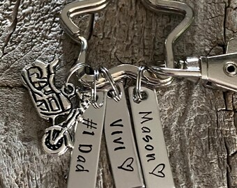 Motorcycle Keychain, Motocross Keychain, Personalized Motorcycle Gift, Father's Day for Motorcycle Rider, Harley Dad, Motocross Dad Gift