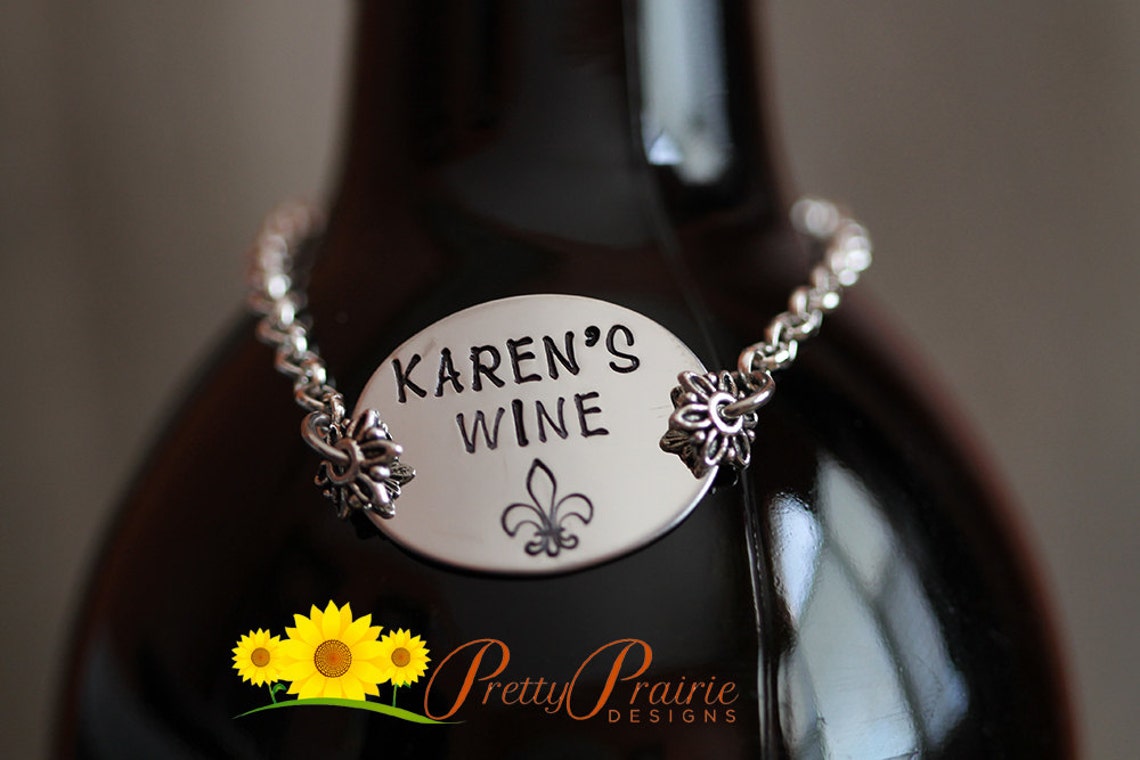 Personalized Wine Hangers Wine Bottle Tags Custom Wine Etsy