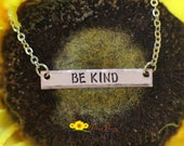 Be Kind Necklace, Inspirational Bar Necklace, , Aluminum, Copper, Brass Bar, Choker, Gift for Teen, Daughter Gift, Motivational Jewelry