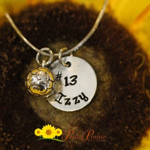 Personalized 3D Soccer Ball Necklace, Soccer Team Present, Soccer Player Jewelry, Girls or Boys Soccer Gift, Soccer Number, Soccer Keychain