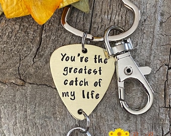 Greatest Catch of My Life Keychain, Fishing Gift, Fishing Keychain, Lure Keychain, Fishing Anniversary Gift, Angler Keychain, Valentine Hook