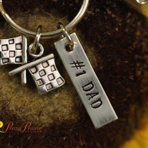 Checkered Flag Tag Keychain, Racing Keychain, Race Car Driver Gift, Motorcycle Racing, Motocross, Indi 500, New Driver, Nascar Keychain