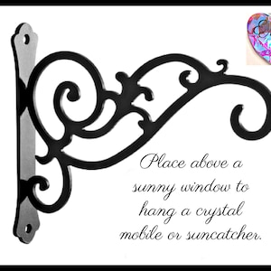 Black Iron Suncatcher Hanger: 6" Indoor/Outdoor Crystal Mobile Display