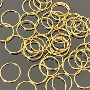 Gold Tone Split Rings: 11mm or 12mm Connector Rings - Set of 100/200