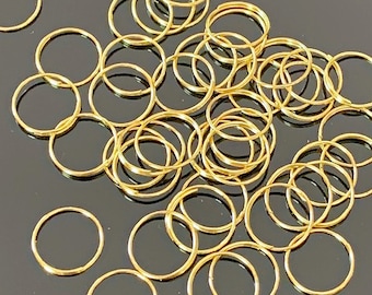 Gold Tone Split Rings: 11mm or 12mm Connector Rings - Set of 100/ 200/300