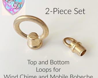 Brass Loops for Crystal Mobile and Wind Chime Bobeche - 2 Piece Set