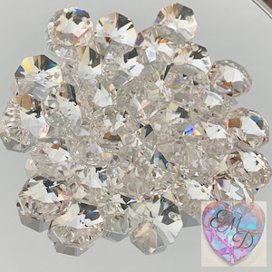 62 Asfour #1080 Full-Lead Crystal 14mm Octagons, Set of 62 Octagons, High-Quality Crystals for Suncatchers, Mobiles, and Chandeliers