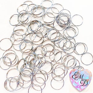 Silvertone Split Rings: Crystal Connectors for Suncatchers (100 or 200 pc)