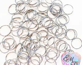 Silvertone Split Rings: Crystal Connectors for Suncatchers (100 or 200 pc)