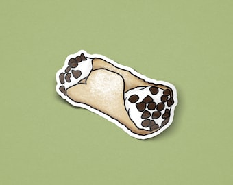 Cannoli | Sticker | Vinyl | Italy | Travel | Gift  | Laptop | Food - Dessert - Chocolate Chip - Sicily - Italia - Pastry