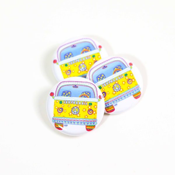 Colorful Hippie Bus Pin