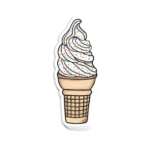 Rainbow Sprinkles Ice Cream Vinyl Sticker