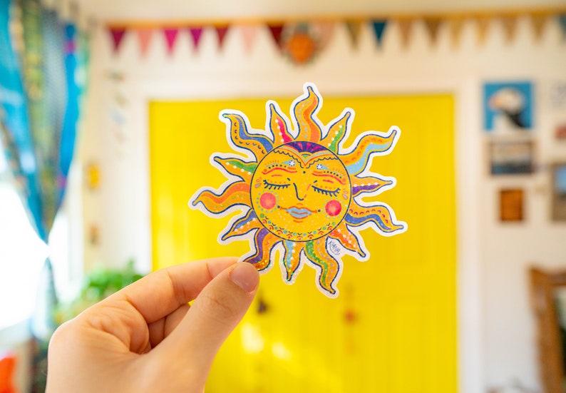 The Sun Sticker Holographic Sun Sticker | Decal Rainbow Sparkle / Sun Moon Stars ...