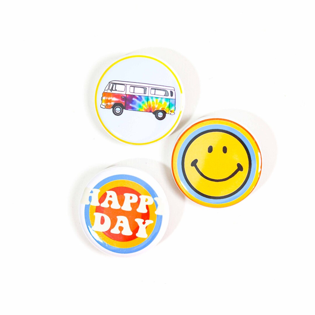 Set of 3 Hippie Pins Etsy
