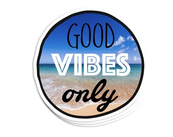 good vibes only vinyl sticker etsy