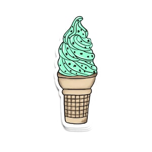 Mint Chocolate Chip Ice Cream Vinyl Sticker