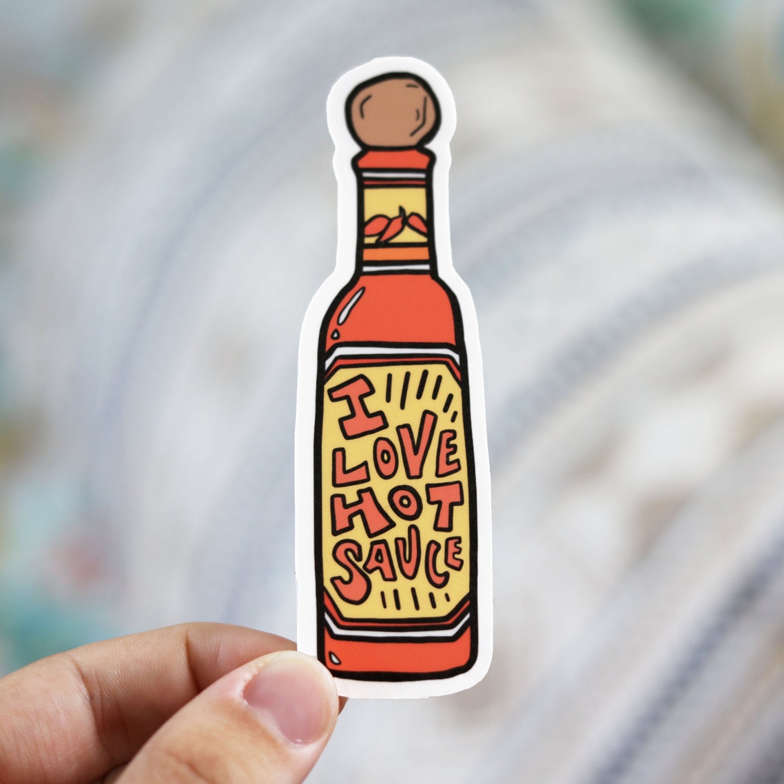 I LOVE HOT SAUCE Vinyl Sticker Etsy