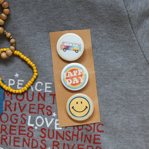 Set Of 3 Hippie Pins Etsy