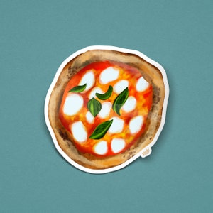 Margherita Pizza | Sticker | Vinyl - Italian - Italy - Mozzarella - Vinyl  - Napoli - Laptop - Bottle -Gaeta - Sorrento