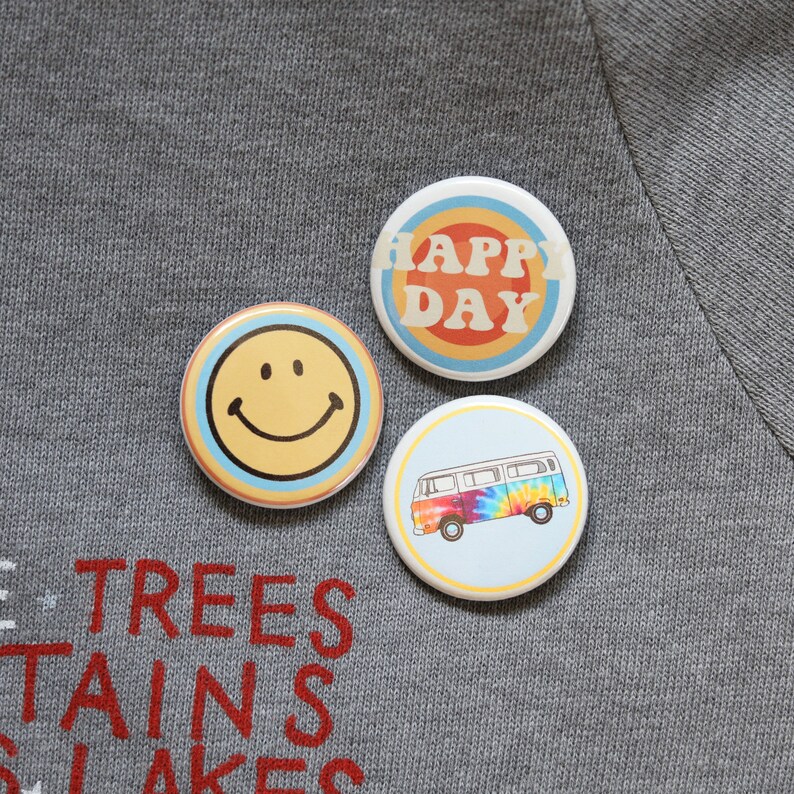 Set Of 3 Hippie Pins Etsy